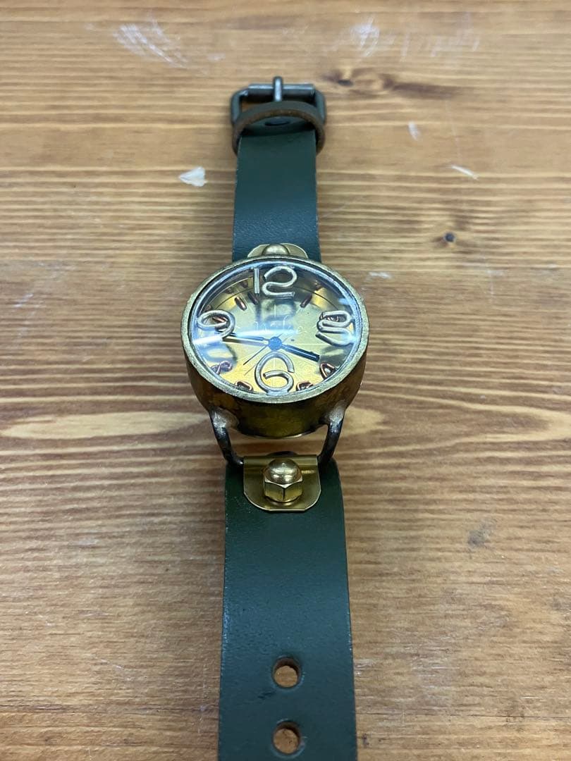 渡辺工房 nabe AMENBO Jr 腕時計真鍮 ハンドメイド アンティーク調