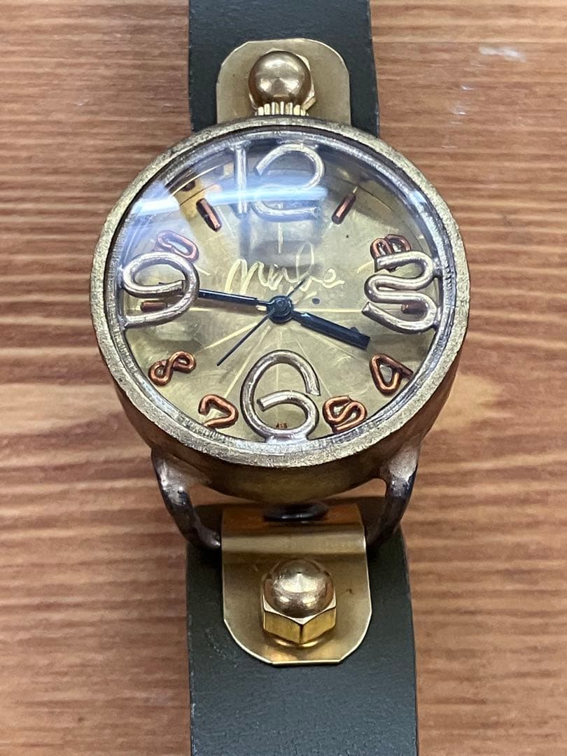 渡辺工房 nabe AMENBO Jr 腕時計真鍮 ハンドメイド アンティーク調