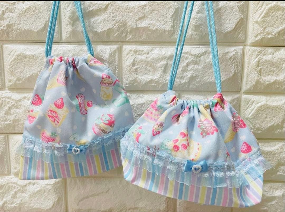スイーツベア　ハンドメイド　レッスンバッグ　女の子　入学　入園　セット　ゆめかわ