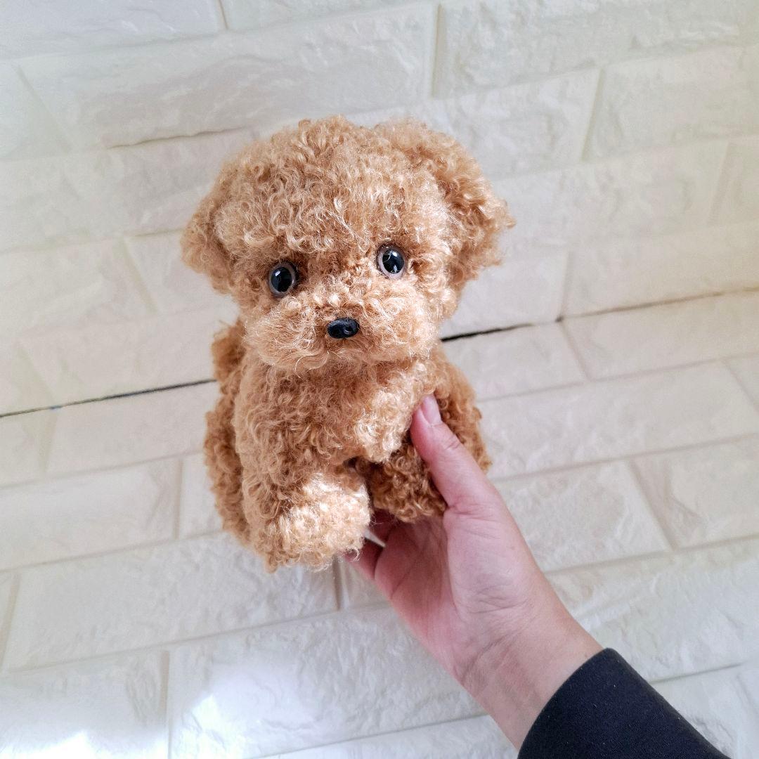 ぬいぐるみ、トイプードル、犬、ハンドメイド、オリジナル、パピー、全身可動