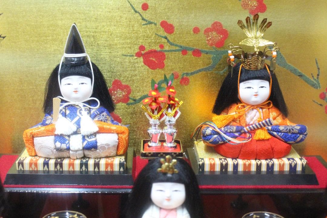 ♡春日雛 豆雛 江戸木目込 雛人形セット オルゴール ケース付き 15体