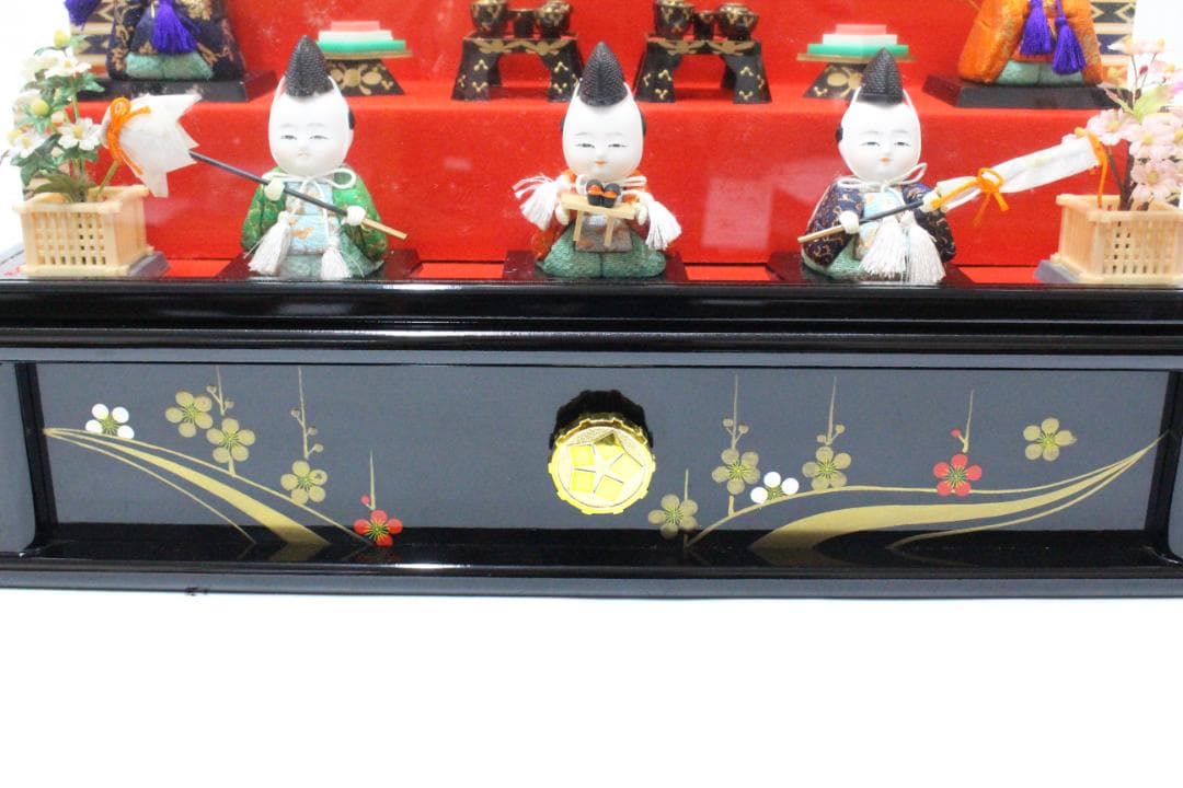 ♡春日雛 豆雛 江戸木目込 雛人形セット オルゴール ケース付き 15体