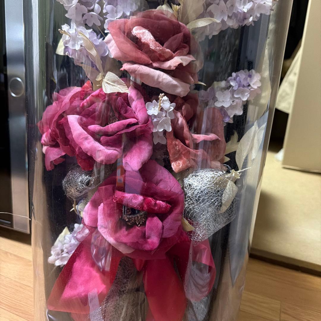 造花アレンジメント ブーケ ピンク紫