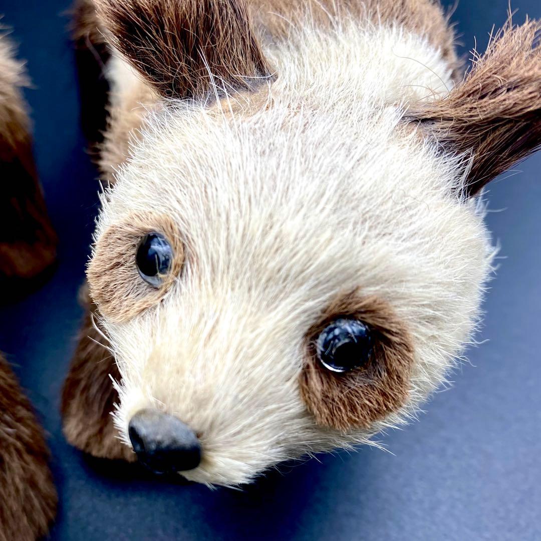 【骨董品】 リアルなパンダの置き物 2体セット 昭和レトロ アンティーク