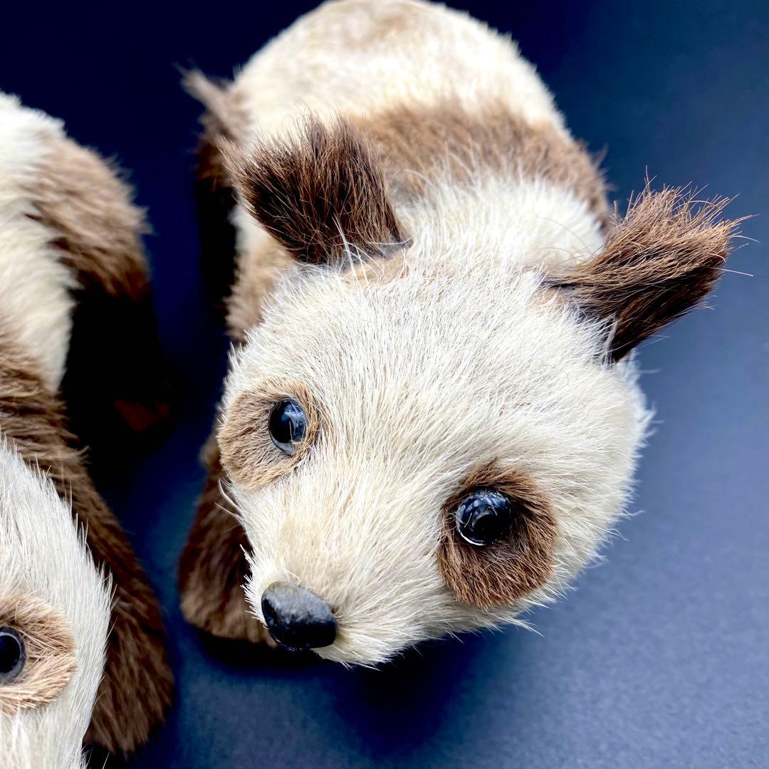 【骨董品】 リアルなパンダの置き物 2体セット 昭和レトロ アンティーク