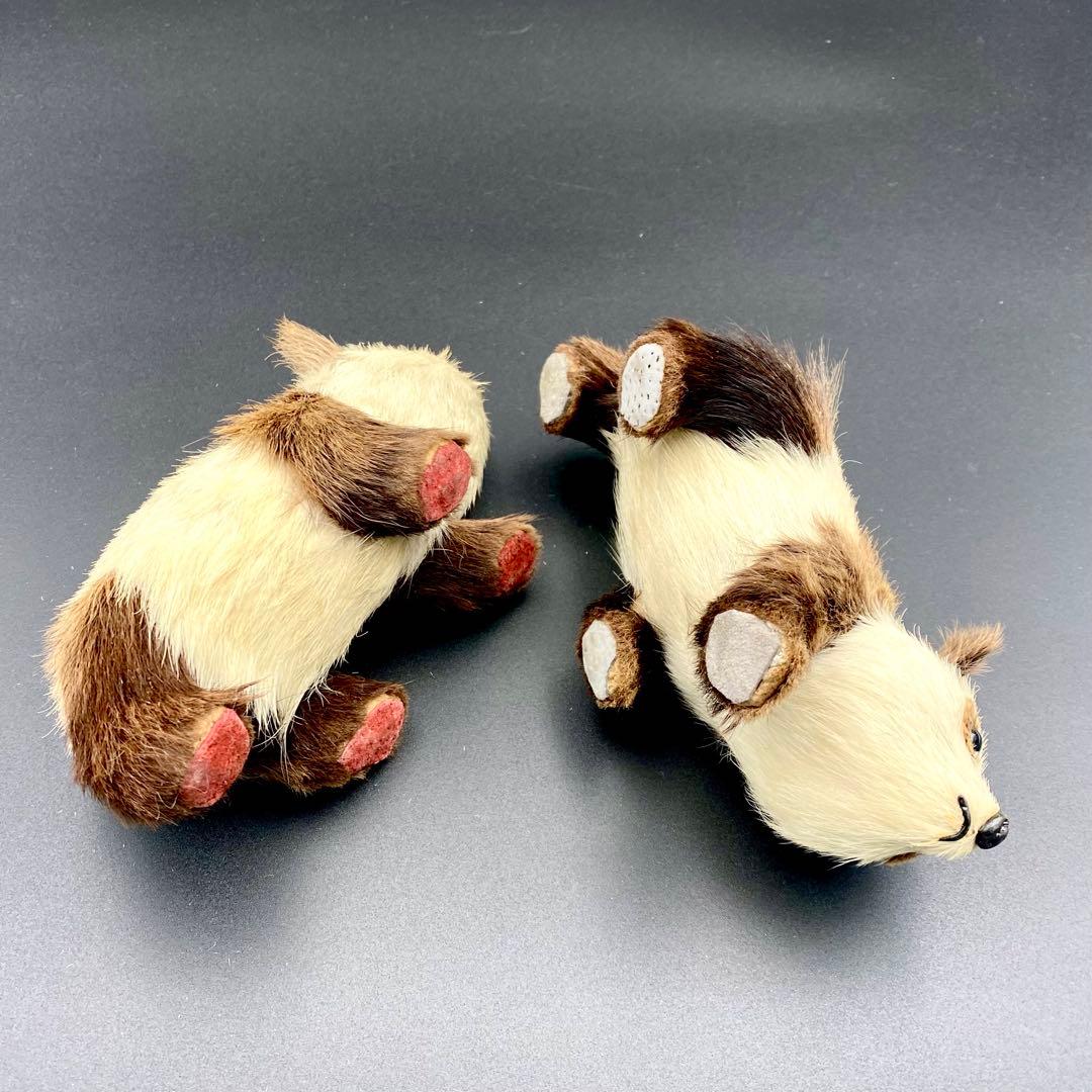 【骨董品】 リアルなパンダの置き物 2体セット 昭和レトロ アンティーク