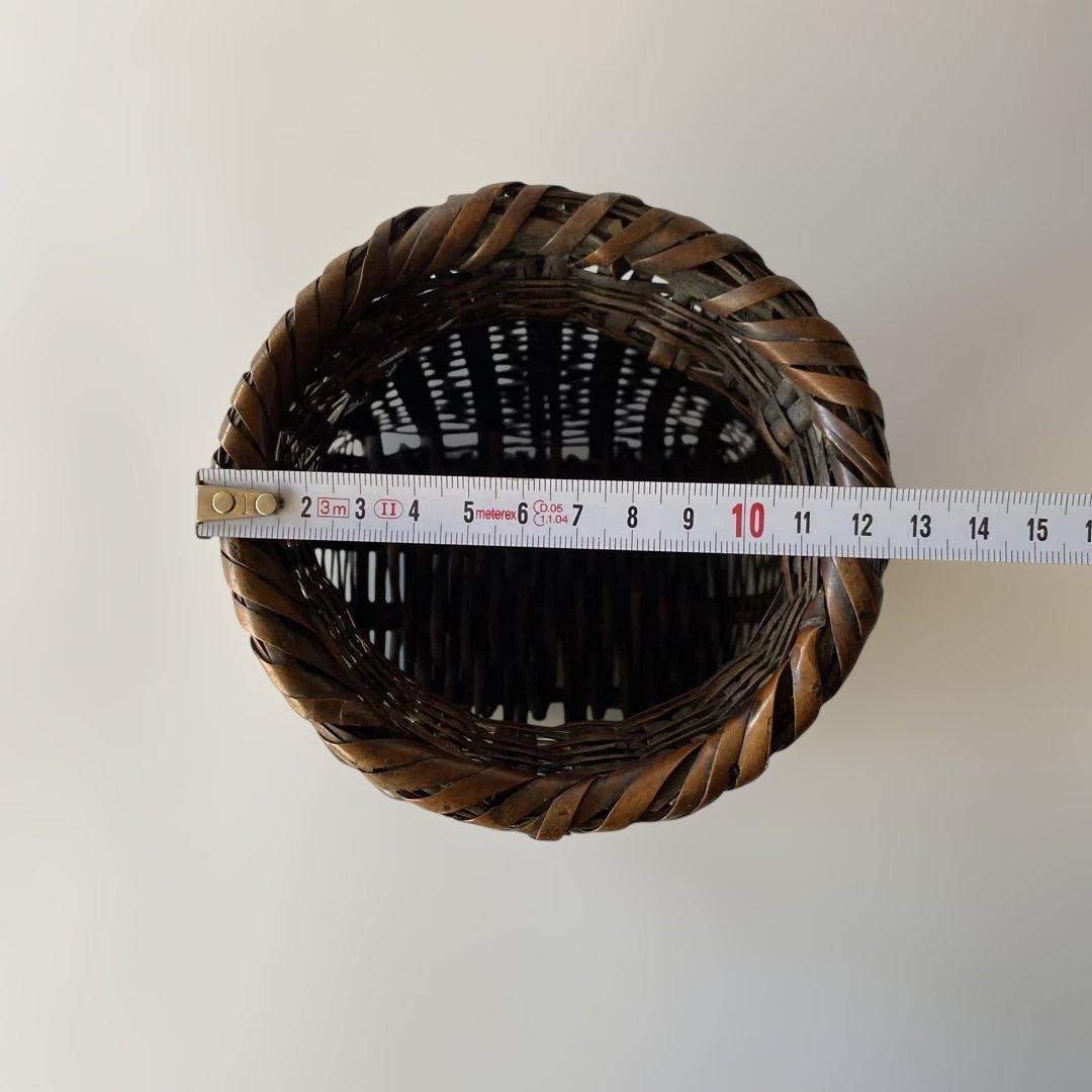 古竹籠 壺型花籠 古道具 民藝 骨董 花入 花瓶 花を呼ぶ籠