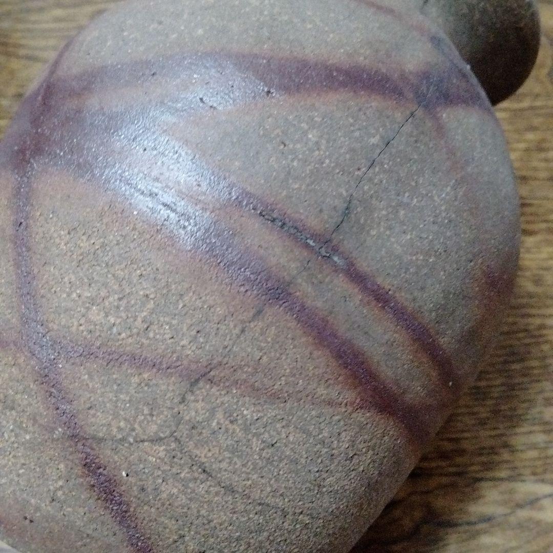 華道具 花器 火だすき　緋襷　陶器　花瓶 榮　銘