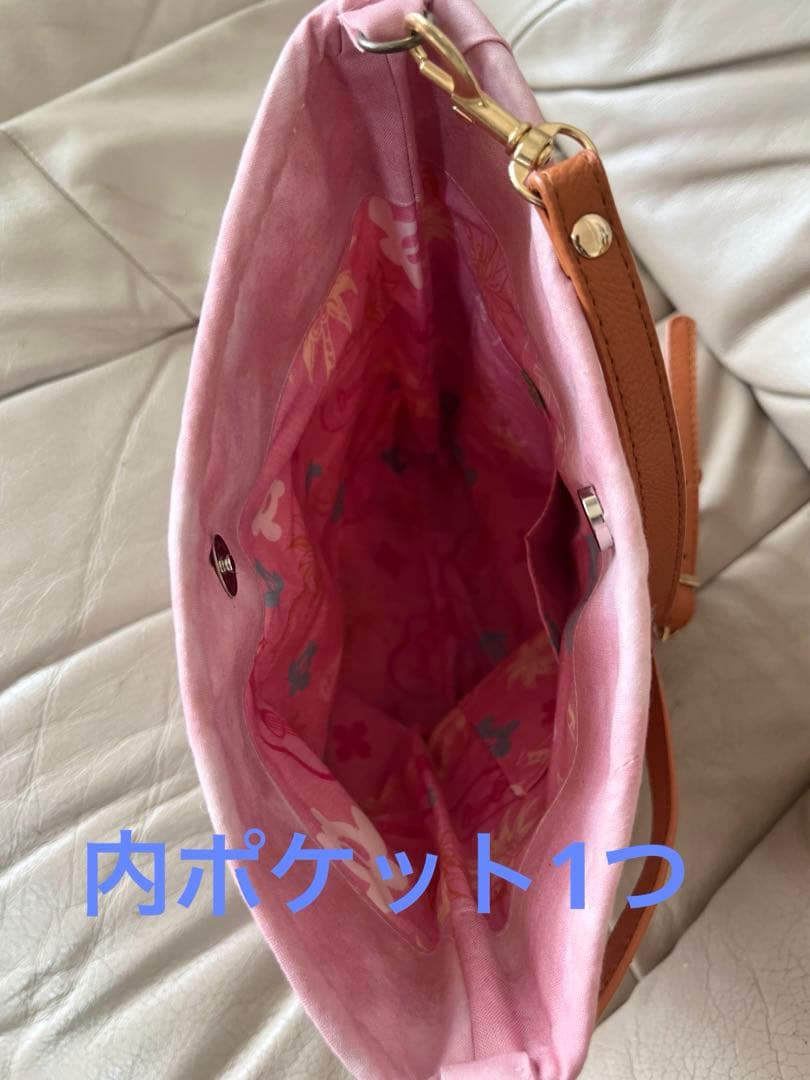 ハンドメイド　 ハワイアンキルトバッグ ショルダーバッグ(ピンク)