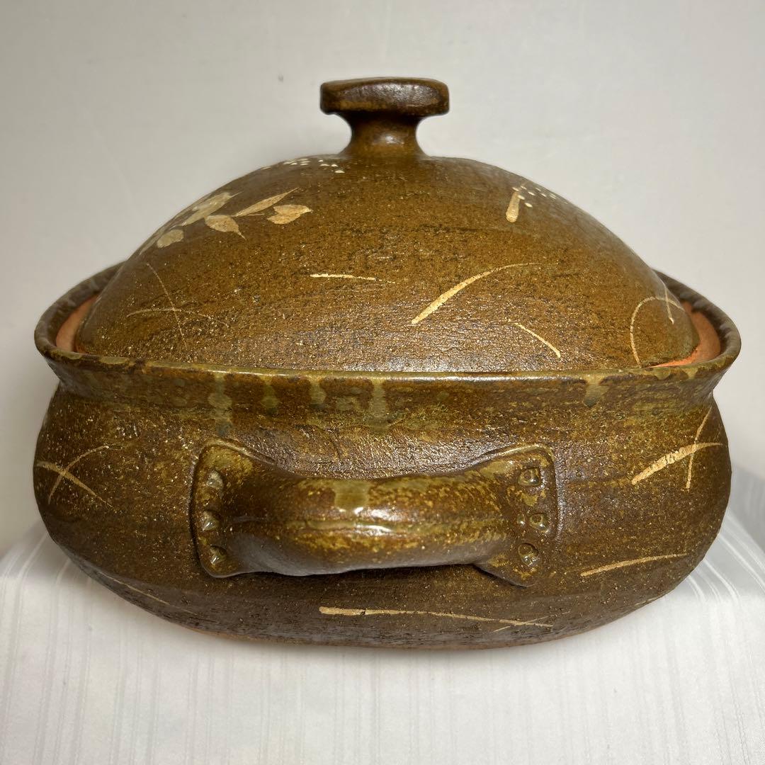 萬宝窯 土鍋 箱入り ★数回使用 蓄熱性 陶磁器 耐熱性土鍋 焼き物 自宅保管品