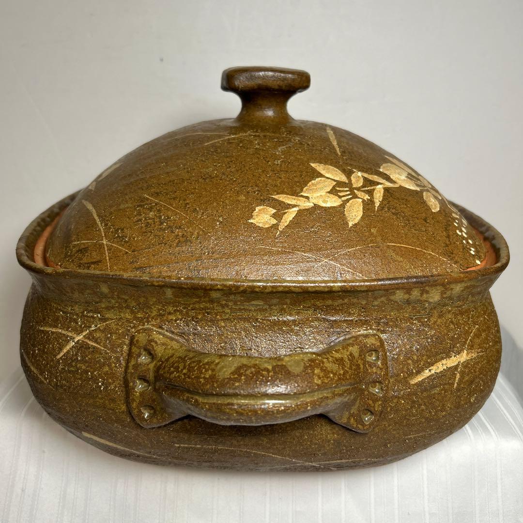 萬宝窯 土鍋 箱入り ★数回使用 蓄熱性 陶磁器 耐熱性土鍋 焼き物 自宅保管品