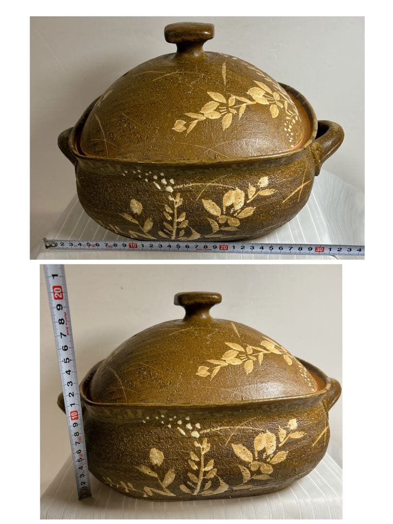 萬宝窯 土鍋 箱入り ★数回使用 蓄熱性 陶磁器 耐熱性土鍋 焼き物 自宅保管品
