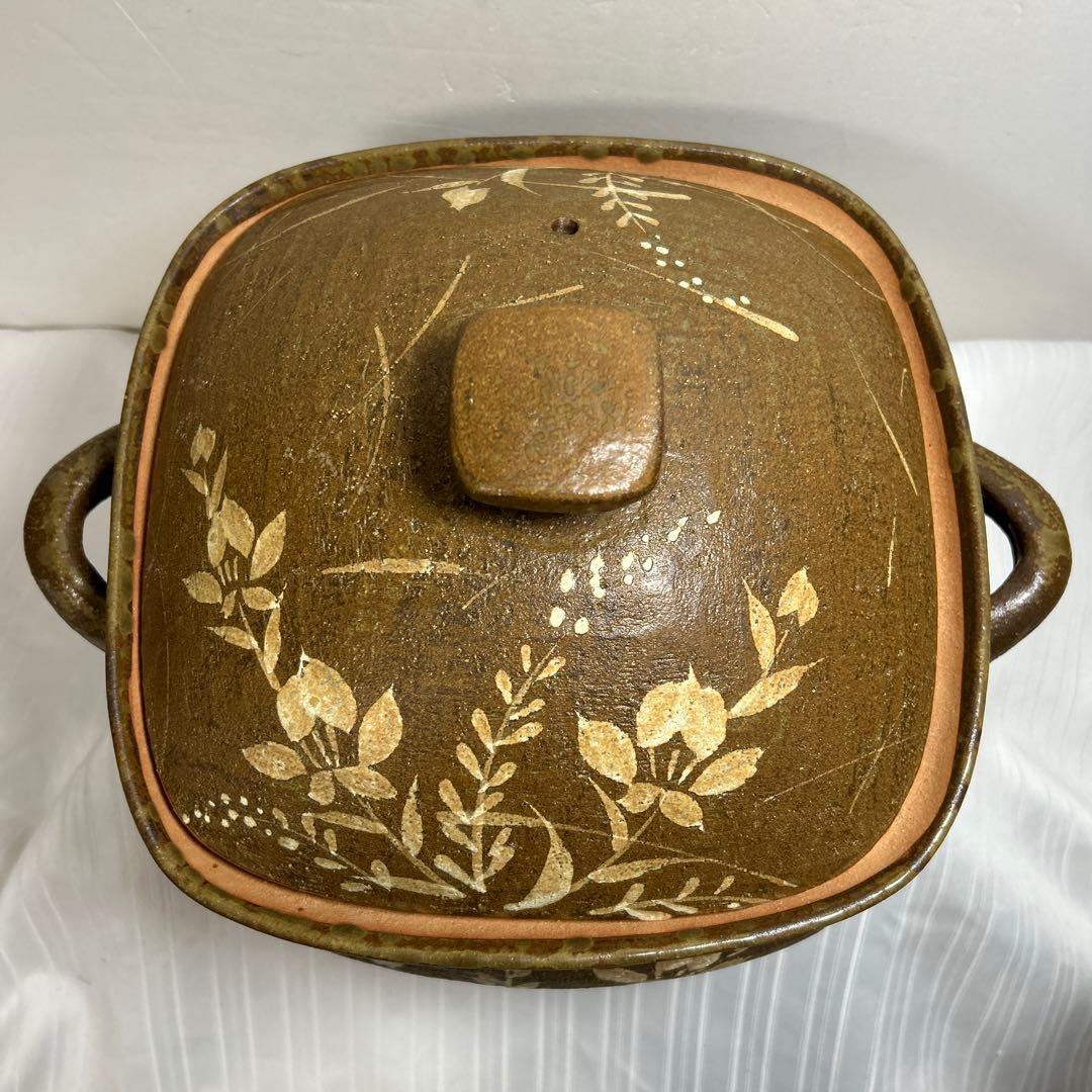 萬宝窯 土鍋 箱入り ★数回使用 蓄熱性 陶磁器 耐熱性土鍋 焼き物 自宅保管品