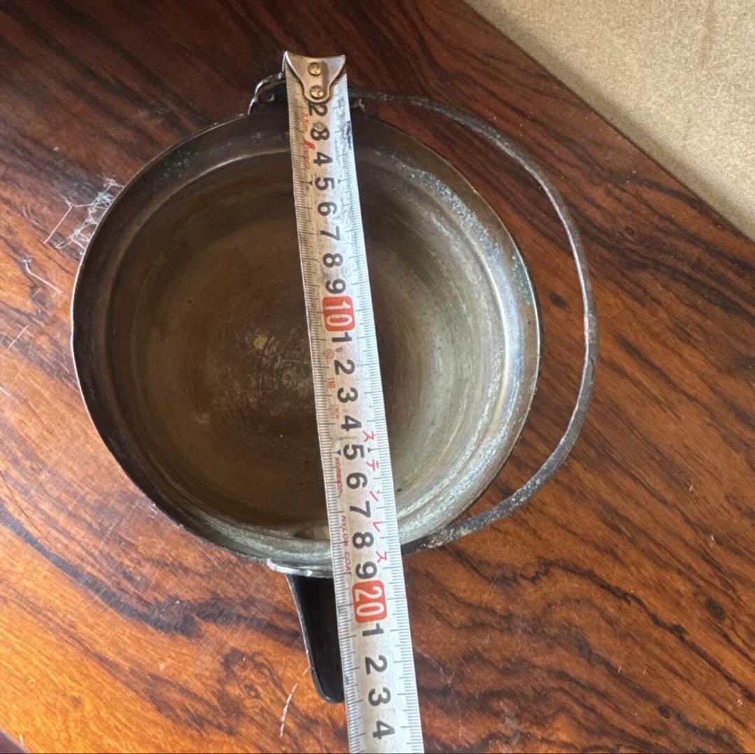 鉄鍋 香炉 骨董品レトロ アンティーク 茶道具 注器 銅 真鍮