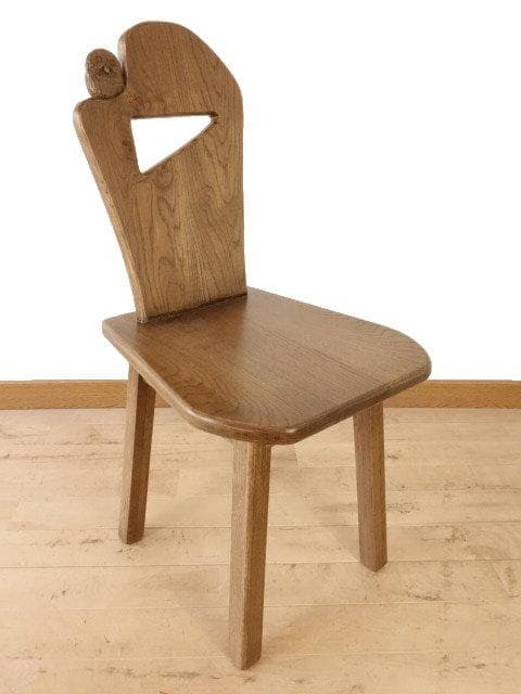 ふくろう　椅子　ダイニングチェアー　イスG　ナラ材　オーク色　勇峰工芸（新）