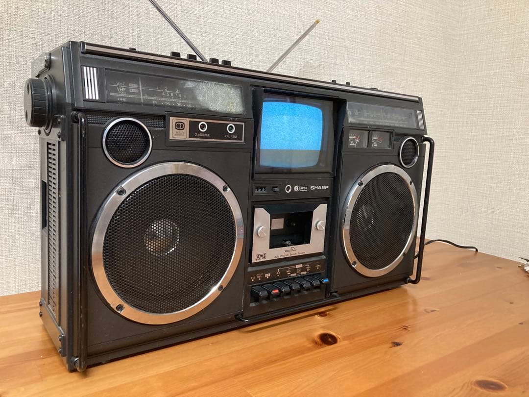SHARP 5P-R2U ラジカセ ラジオ カセット テレビ 昭和レトロ