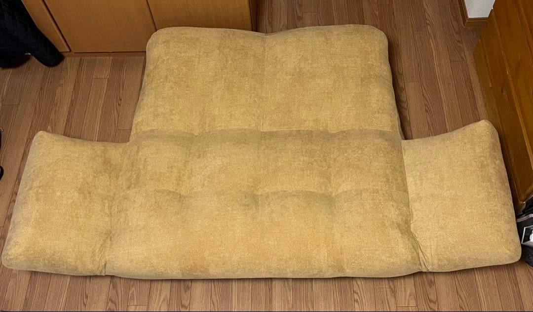 【新品】北欧風カウチソファ　イエロー