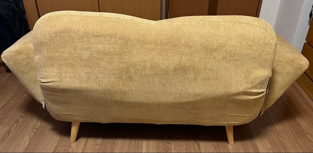 【新品】北欧風カウチソファ　イエロー