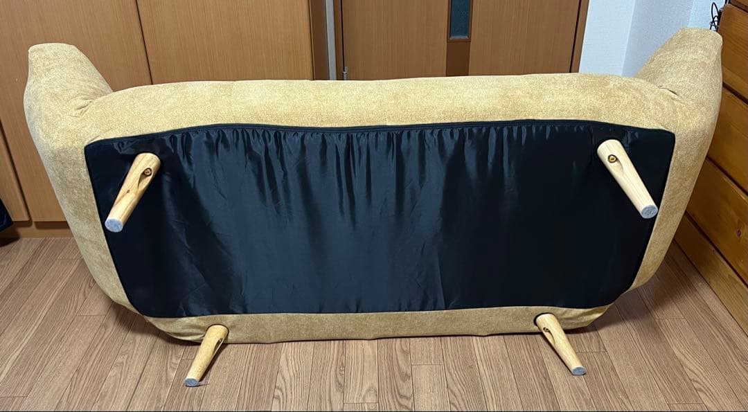 【新品】北欧風カウチソファ　イエロー