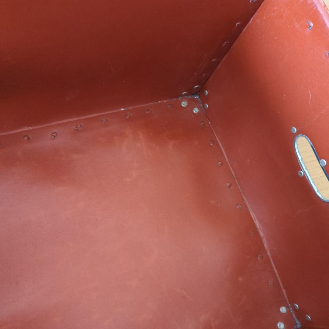 ボテ箱希少蓋付き朱ケース古道具 アンティーク レトロ 年代レア 古美術コンテナ