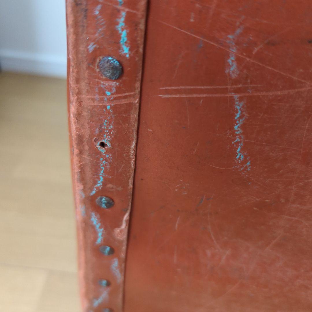 ボテ箱希少蓋付き朱ケース古道具 アンティーク レトロ 年代レア 古美術コンテナ