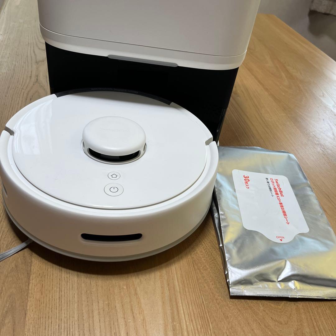ホワイト ロボット掃除機 掃除用パッド付き