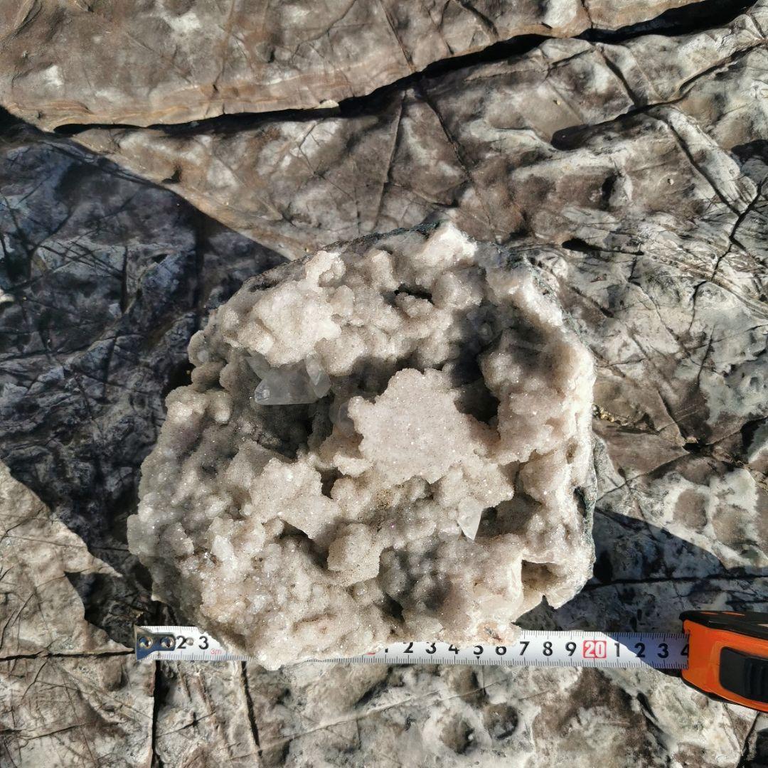 ブラジル産　フラワー　水晶　虹入り　3.2キロ　鑑賞石　石　置物　オブジェ