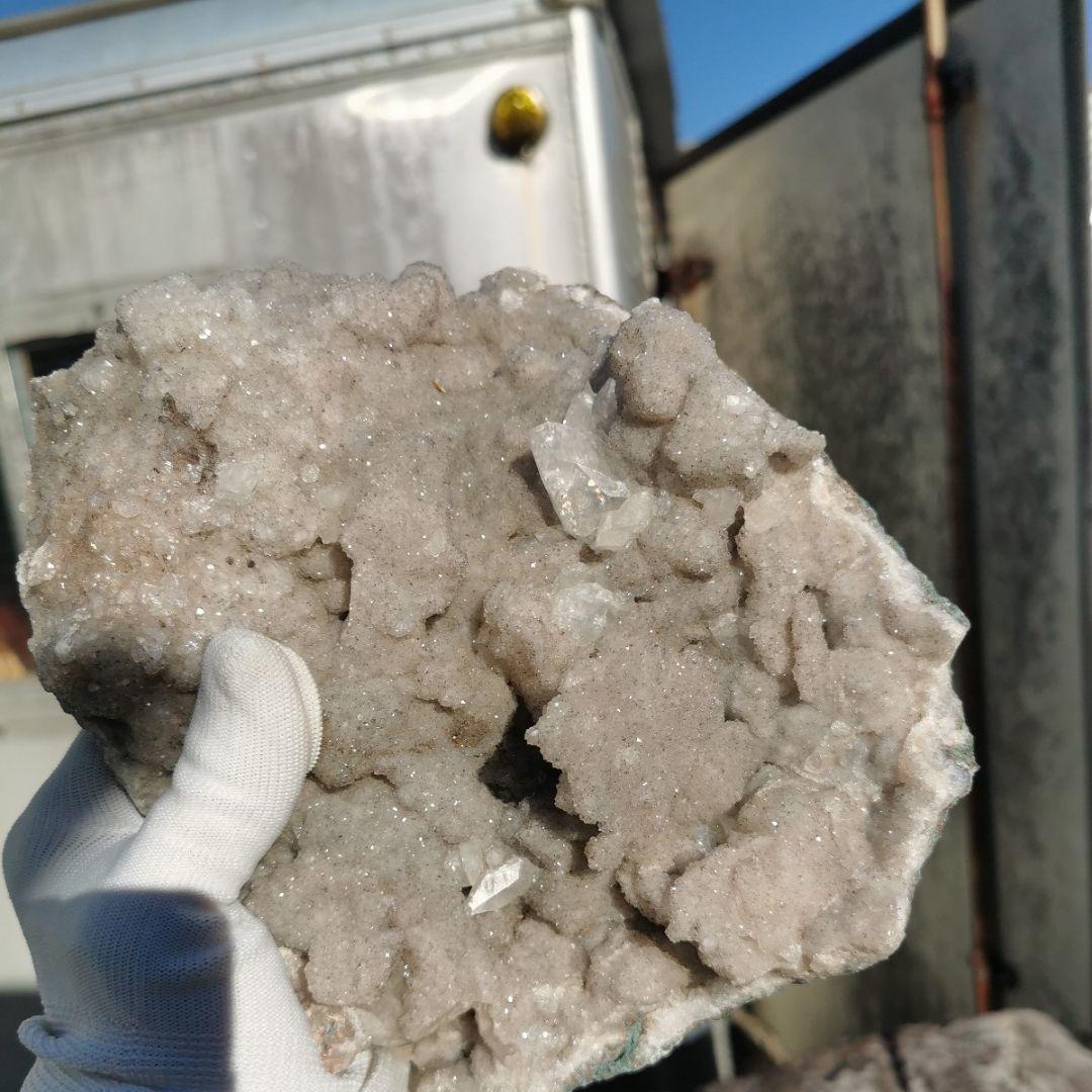 ブラジル産　フラワー　水晶　虹入り　3.2キロ　鑑賞石　石　置物　オブジェ