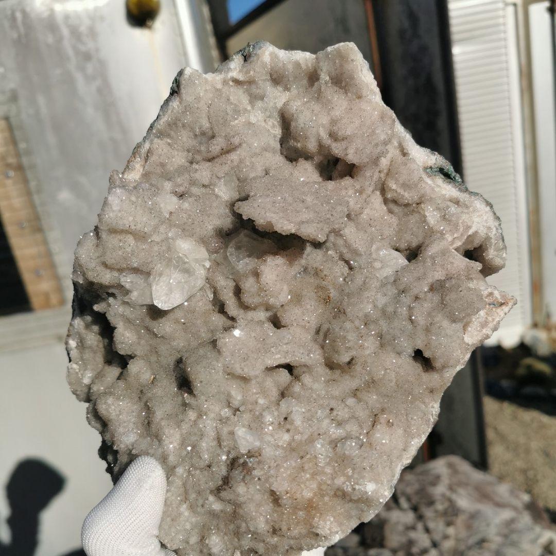 ブラジル産　フラワー　水晶　虹入り　3.2キロ　鑑賞石　石　置物　オブジェ