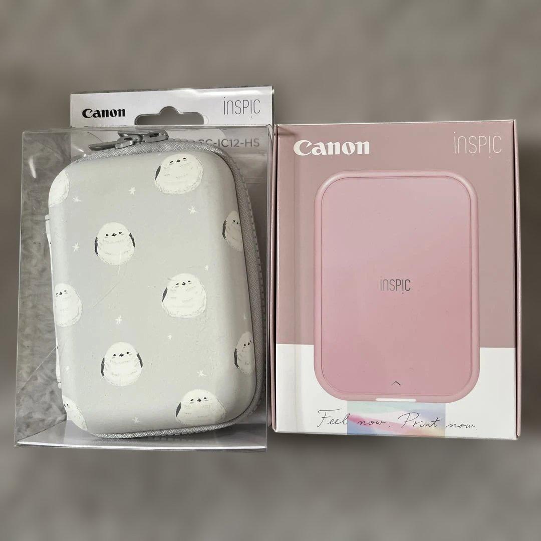キヤノン スマホ専用ミニフォトプリンター ピンク★ ケース付き