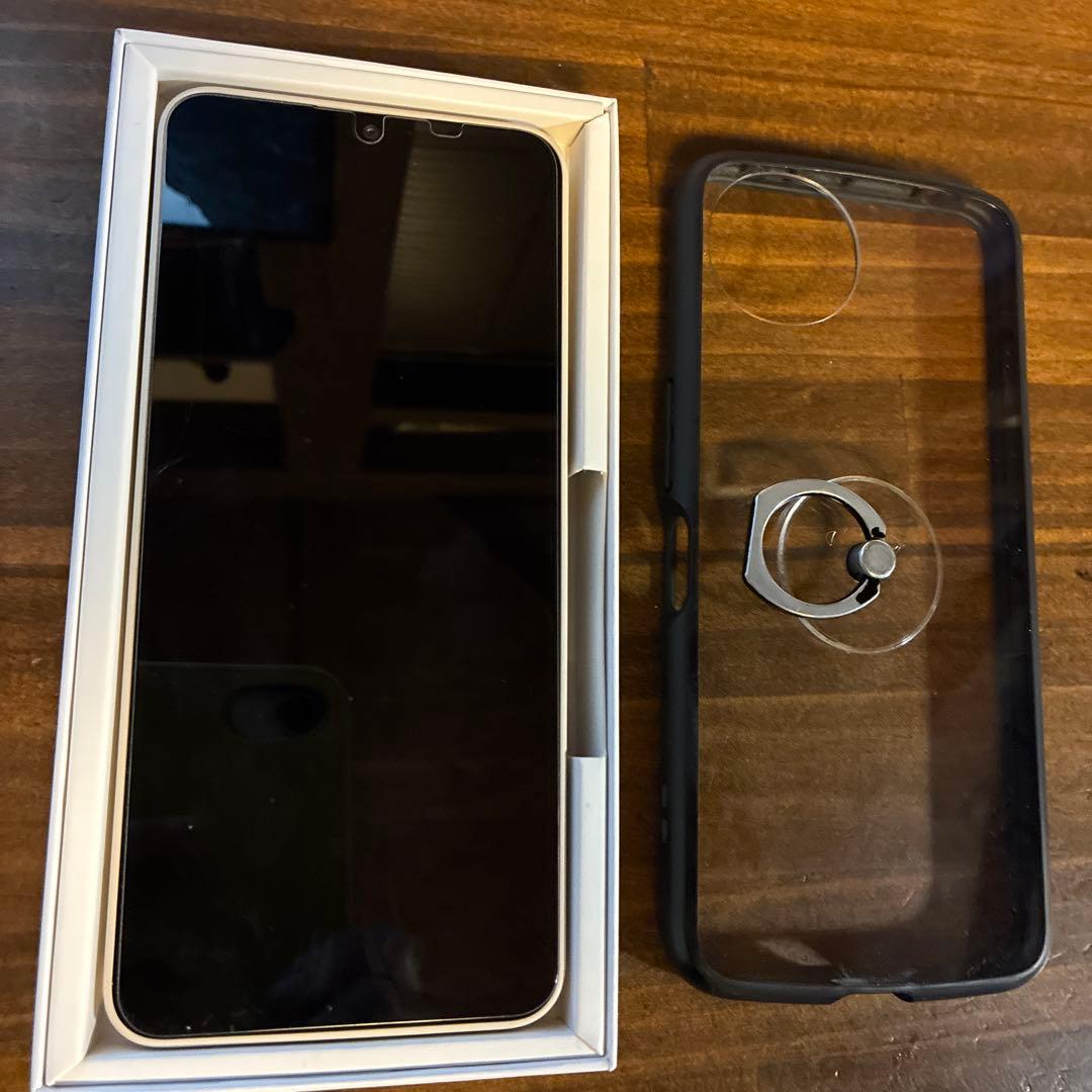ホワイト スマートフォン 本体 カバー・保護フィルム・リングホルダー付き