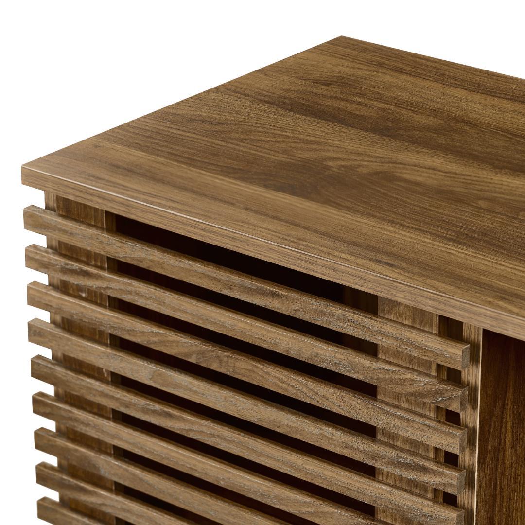 ウォールナット色のリビング収納キャビネット、サイドボード、収納キャビネット大容量