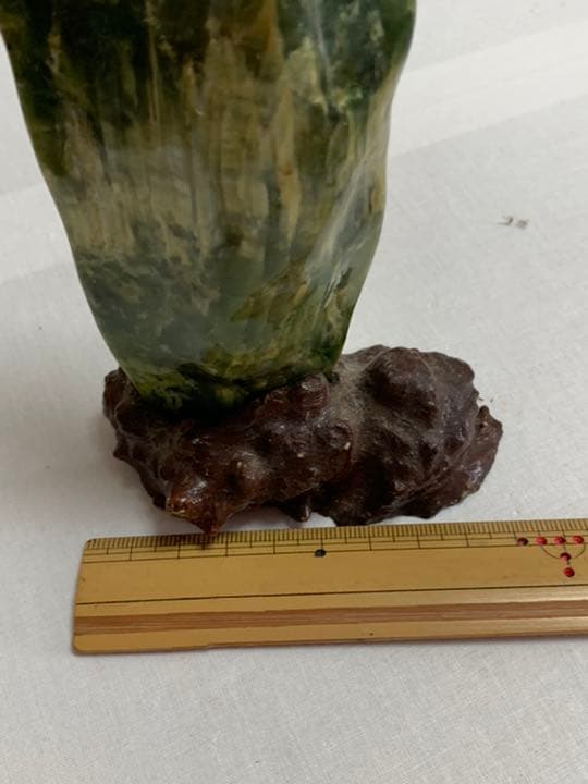 孔雀石置物台座付き
