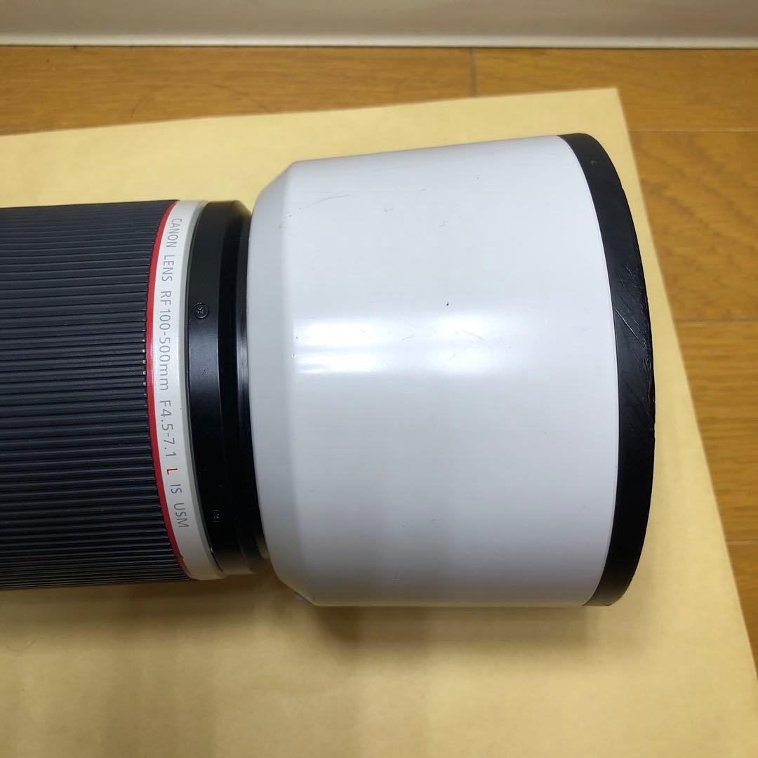 canon レンズ　RF100 500 箱付き　前玉傷、躯体ヒビ