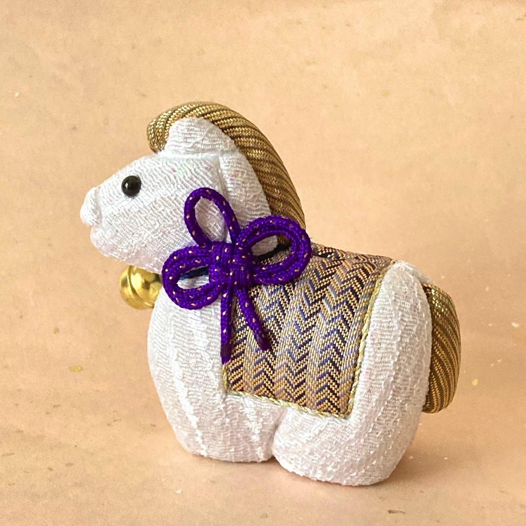 手織り　佐賀錦　木目込人形　午　 2026年　干支人形　青　一点物