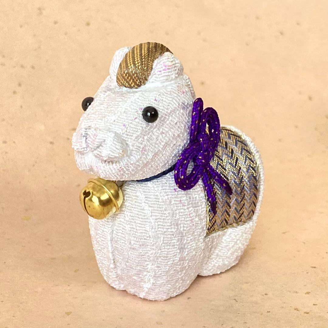 手織り　佐賀錦　木目込人形　午　 2026年　干支人形　青　一点物