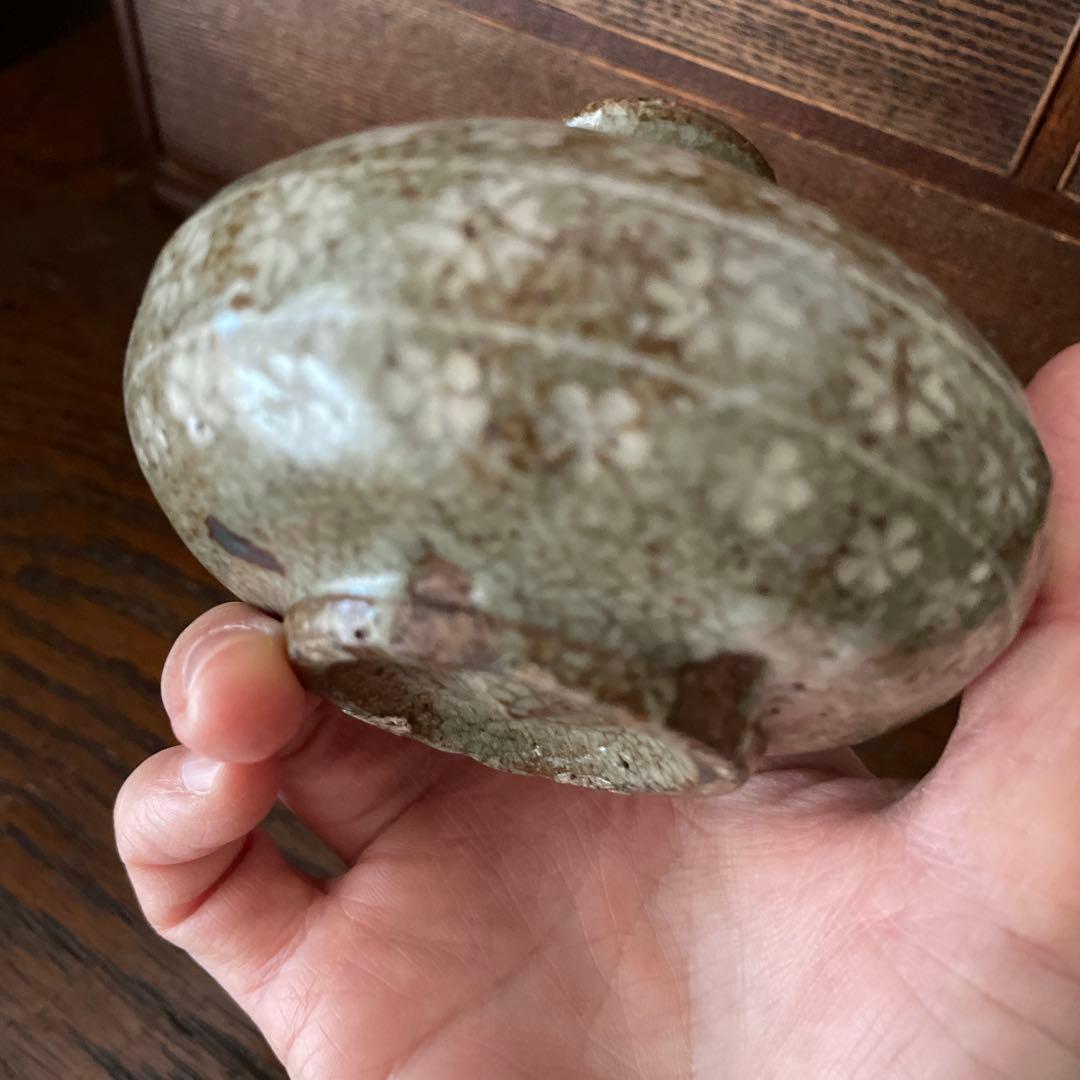 油壺　油壷　江戸後期 古瀬戸系 灰釉貫入 民藝 古道具 一輪挿し