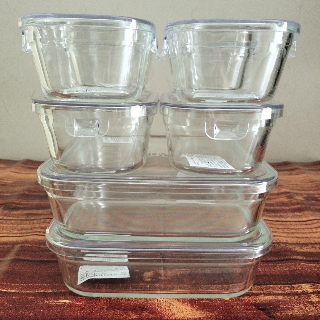 iwaki　イワキ　耐熱ガラス　パック&レンジ　８点セット　クリア　新品　未使用