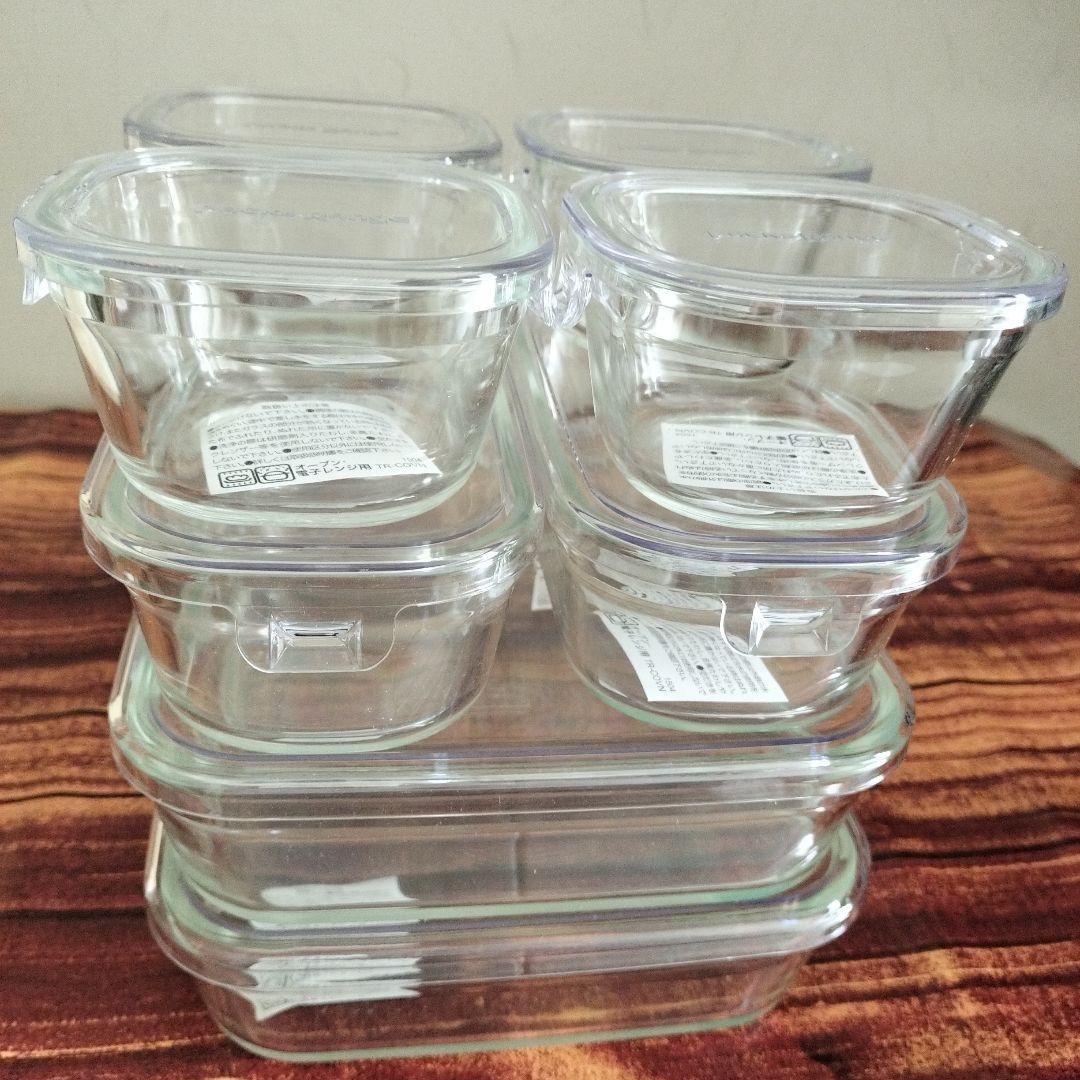 iwaki　イワキ　耐熱ガラス　パック&レンジ　８点セット　クリア　新品　未使用