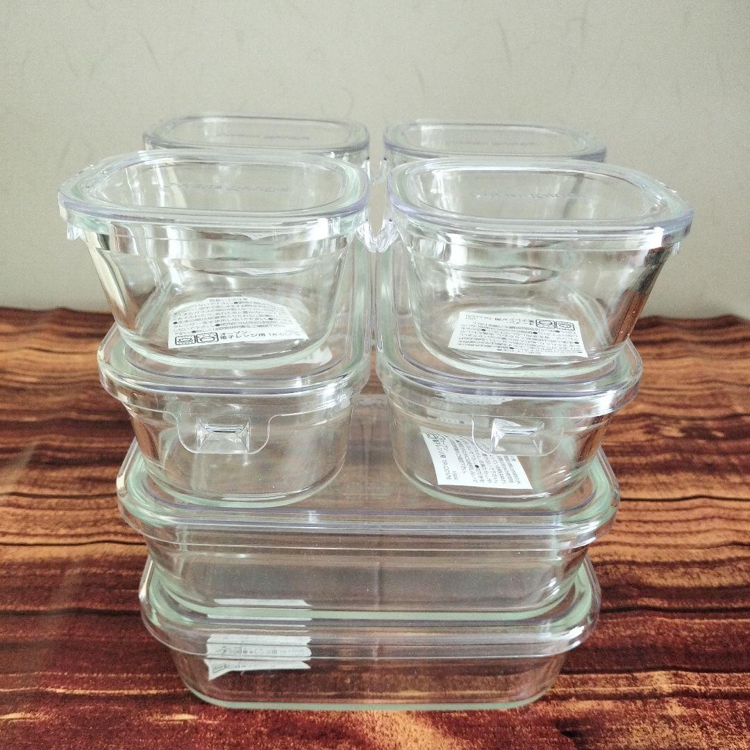 iwaki　イワキ　耐熱ガラス　パック&レンジ　８点セット　クリア　新品　未使用