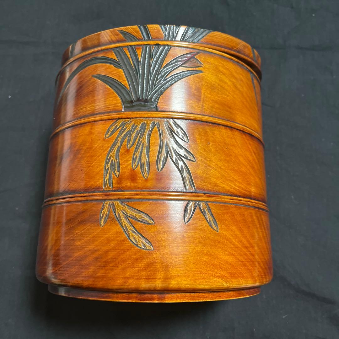 岡山　烏城彫　竹仙　3段重ね