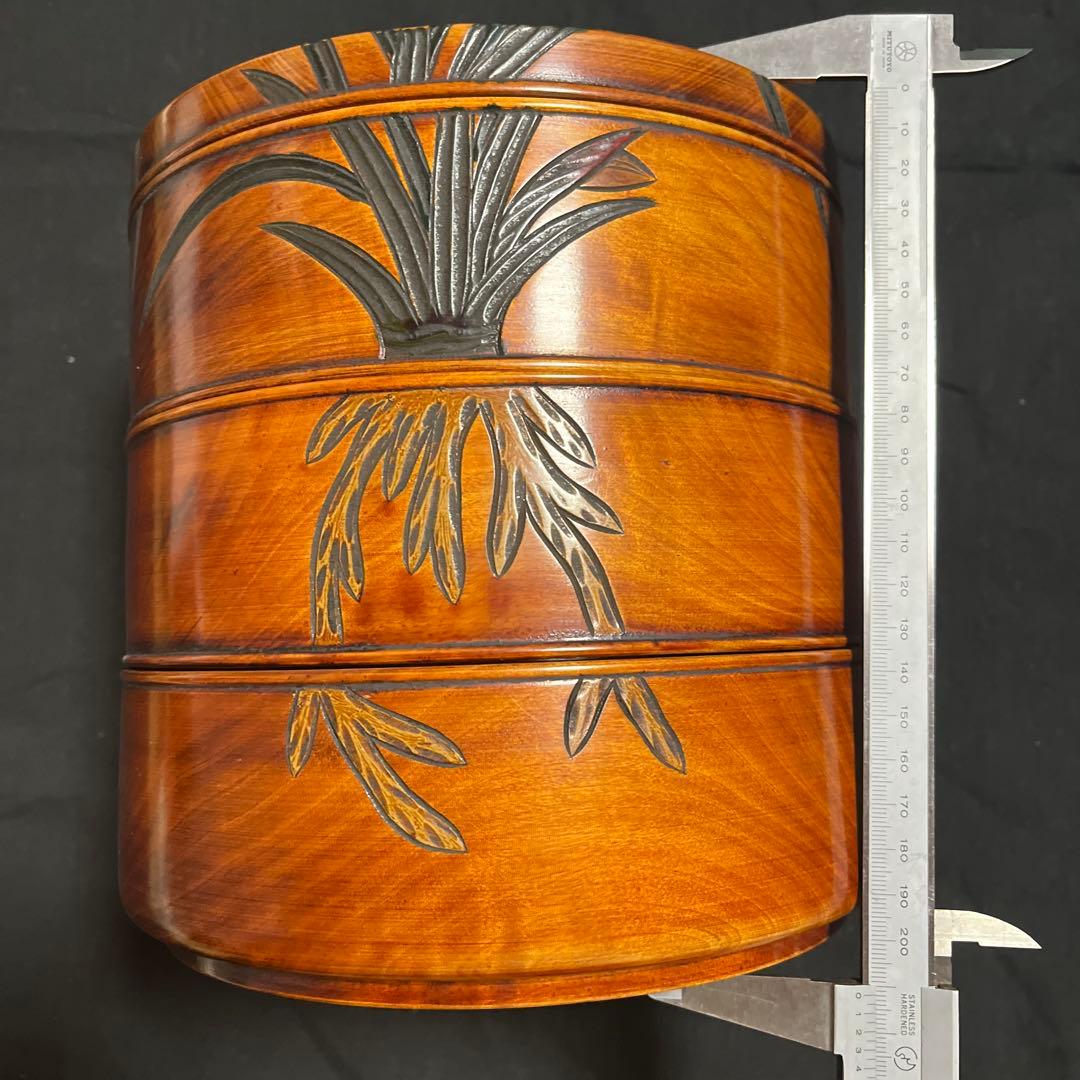 岡山　烏城彫　竹仙　3段重ね