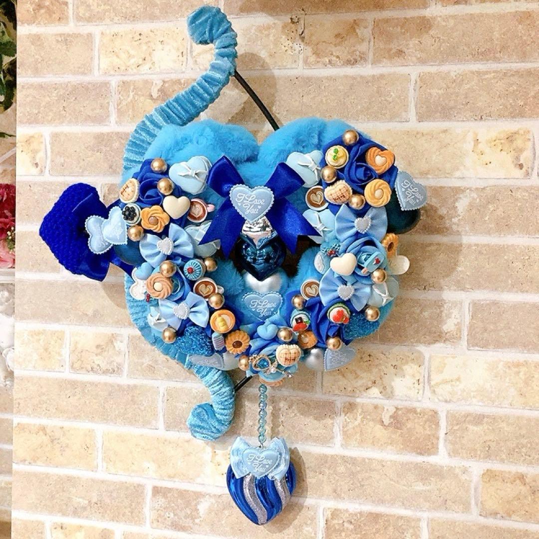 フラワーリース♡フェイクファーとキューピットの弓矢の超可愛い♡ホワイトデーリース