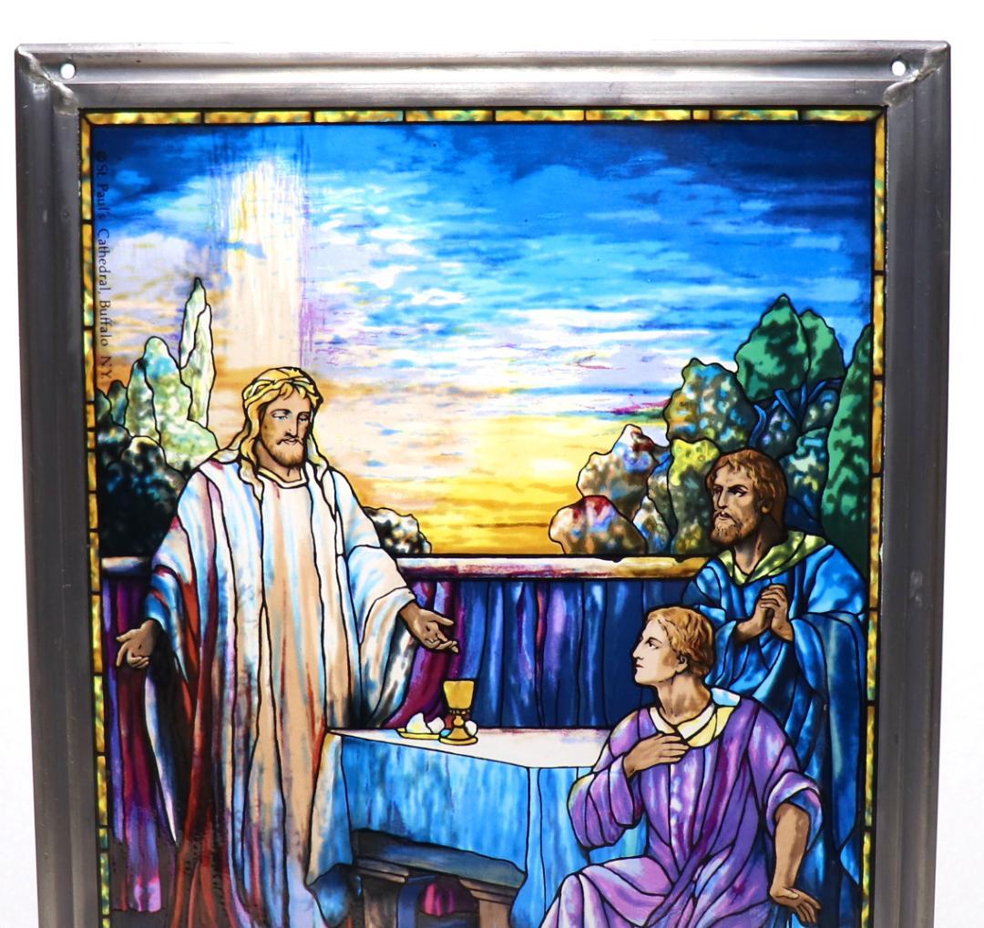 ルイス・C・ティファニー ヴィンテージ ステンドグラス エマオへ向かうキリスト