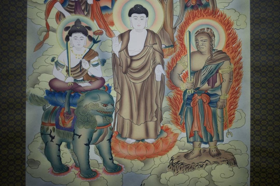 真作/彩/十三佛図/布袋屋掛軸HG-977