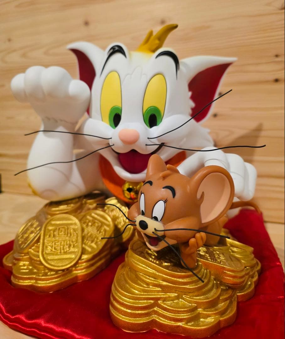 トムとジェリー・バスト　第2弾　招き猫　フィギュア 大型　希少品