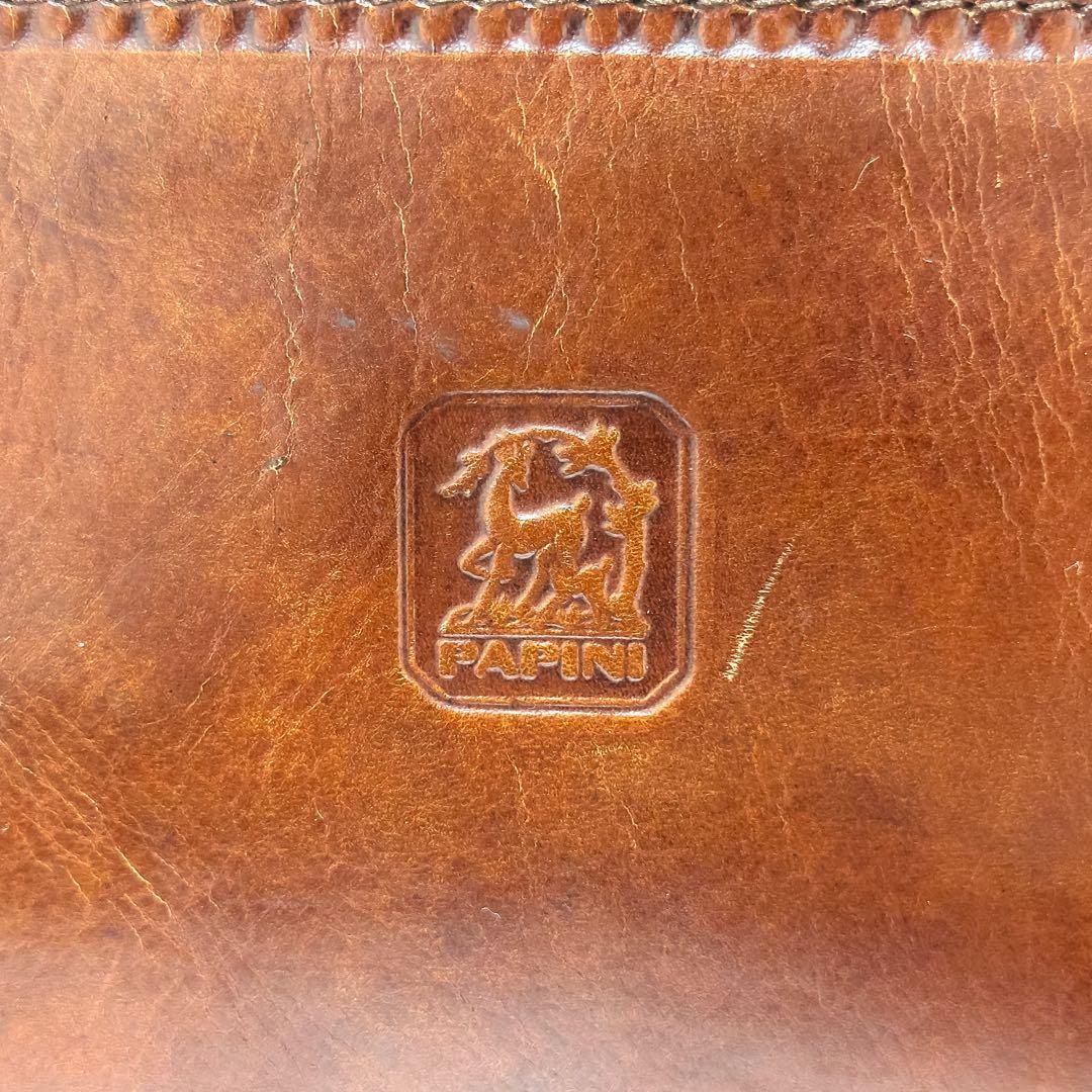 PAPINI 本革 ショルダーバッグ イタリア製 茶 カメラバッグ