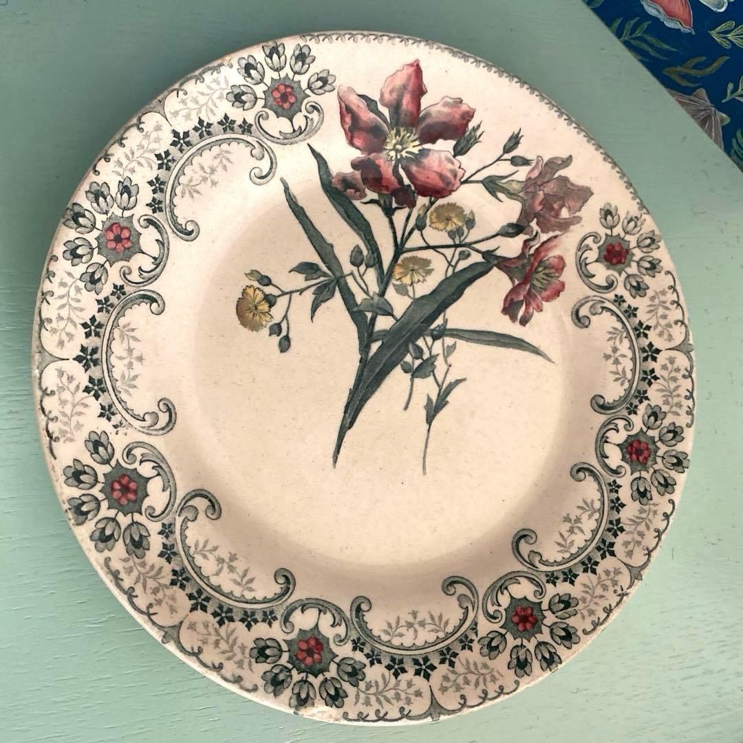 フランス アンティーク ショワジールロワ 切り花　平皿プレート【要確認】C