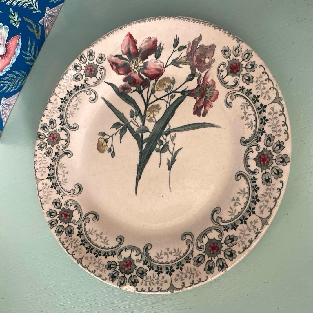 フランス アンティーク ショワジールロワ 切り花　平皿プレート【要確認】C
