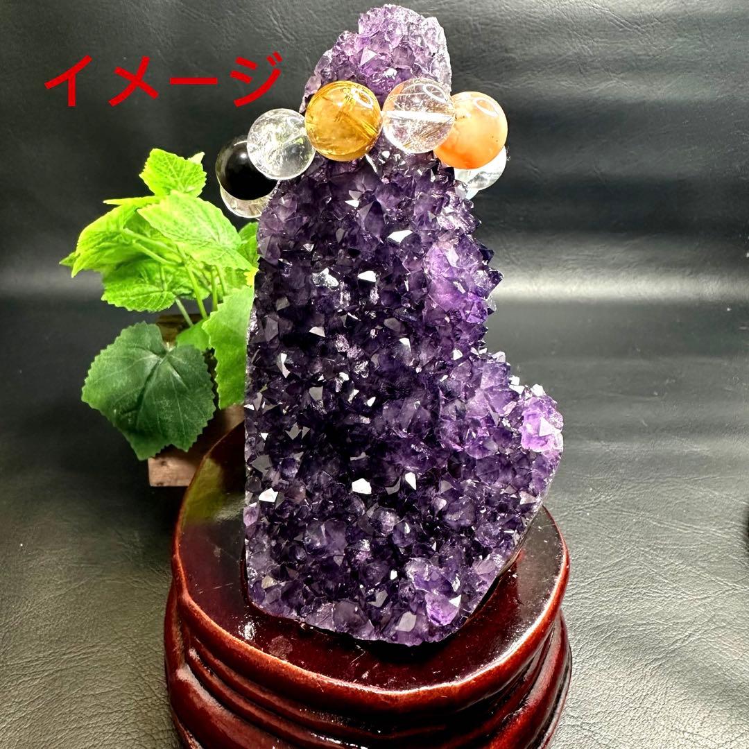 濃紫の煌めきウルグアイ産☆キラキラ☆アメジストクラスターパワーストーンA779